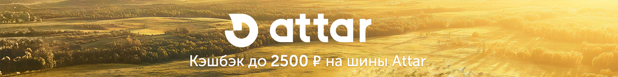Кэшбек 2500 рублей за покупку шин Attar