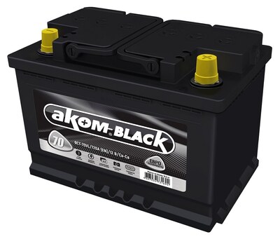 АКОМ Black 6СТ-70.0 LA Black 70 А·ч 720 А (EN), обратная полярность, корпус L3, 278×175×190 мм