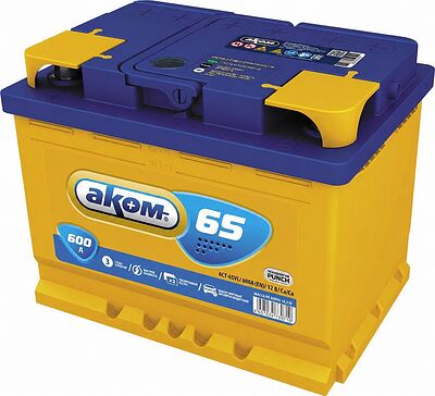 АКОМ Standart 6CT-65.1 LA 65 А/ч 600 А (EN), прямая полярность, 242×175×190 мм