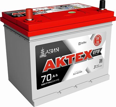 Аккумулятор АкТех EFB Asia ATEFBA 70-3-R 70 А·ч 680 А (JIS), обратная полярность, корпус D23, 232×175×225 мм, 75D23L