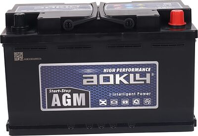 AOKLY AGM Stop&Go AGM L4 80 А/ч 780 А (EN), обратная полярность, корпус L4, 315×175×190 мм