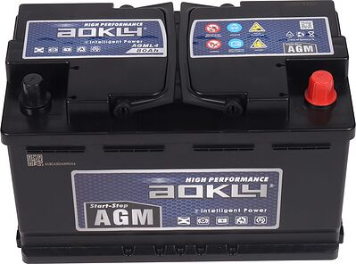AOKLY AGM Stop&Go AGM L4 80 А/ч 780 А (EN), обратная полярность, корпус L4, 315×175×190 мм