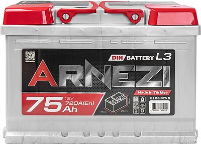 Arnezi DIN SMF E1060750 75 А/ч 720 А (EN), обратная полярность, 278×175×190 мм, L3