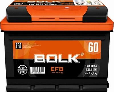 Bolk EFB Stop&Go BEFB 60-3-R 60 А/ч 530 А (EN), обратная полярность, 242×175×190 мм, L2