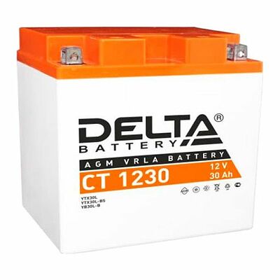 Delta CT 1230 30 А/ч 300 А (EN), обратная полярность, 168×126×175 мм