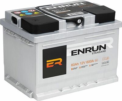 ENRUN Standard ES601 60 А/ч 600 А (EN), прямая полярность, 242×175×190 мм, L2