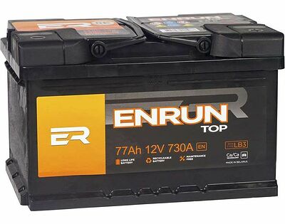 ENRUN Top ET770 77 А/ч 730 А (EN), обратная полярность, 278×175×175 мм, LB3