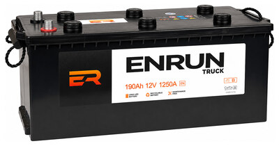 ENRUN Truck EST1904RT 190 А/ч 1250 А (EN), обратная полярность, 510×218×225 мм, B