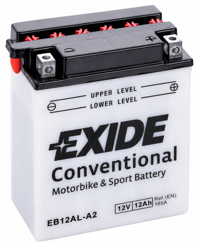 Exide Moto EB12AL-A2 12 А/ч 165 А, обратная полярность, 134×80×160 мм