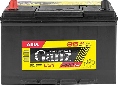 GANZ PRO-Line JIS G1190951 95 А·ч 820 А (EN), прямая полярность, 304x173x220 мм