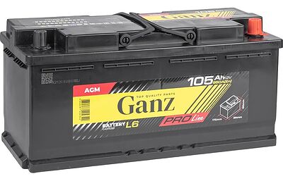 GANZ PRO-Line AGM G4111050 105 А·ч 950 А (EN), обратная полярность, 394x175x190 мм