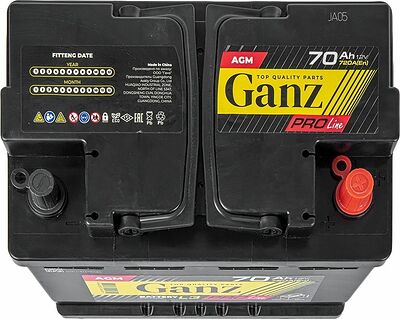 GANZ PRO-Line AGM G4060700 70 А·ч 720 А (EN), обратная полярность, 278x175x190 мм