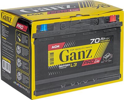 GANZ PRO-Line AGM G4060700 70 А·ч 720 А (EN), обратная полярность, 278x175x190 мм