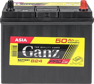 GANZ PRO-Line JIS G1150500 50 А·ч 430 А (EN), обратная полярность, 240x129x220 мм