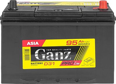 GANZ PRO-Line JIS G1190950 95 А·ч 820 А (EN), обратная полярность, 304x173x220 мм