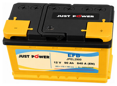 JUST POWER EFB JPEL2900 90 А·ч 840 А (EN), обратная полярность, 353x175x190 мм