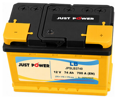 JUST POWER LB JPSLB3740 74 А·ч 700 А (EN), обратная полярность, 278x175x175 мм