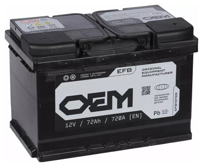 OEM EFB 72 А/ч обратная (278x175x190)