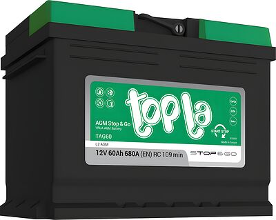 Topla EcoDry TAG60 (114060) 60 А·ч 680 А (EN), обратная полярность, 242×175×190 мм