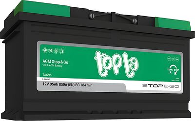 Topla AGM Stop&Go TAG95 (1031507) 95 А·ч 850 А (EN), обратная полярность, 353×175×190 мм