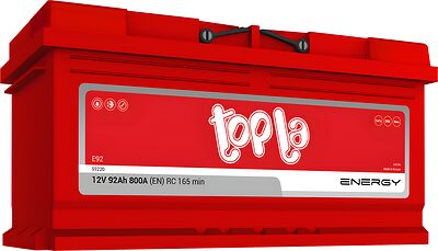Topla Energy E92 (59220) 92 А·ч 800 А (EN), обратная полярность, 353×175×175 мм
