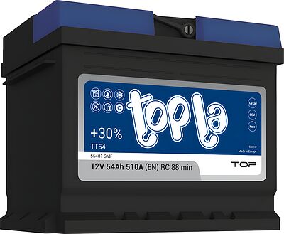 Topla Top TT54 (1031495) 54 А·ч 510 А (EN), обратная полярность, 207×175×175 мм