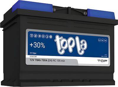 Topla Top TT78H (1031497) 78 А·ч 750 А (EN), обратная полярность, 278×175×190 мм