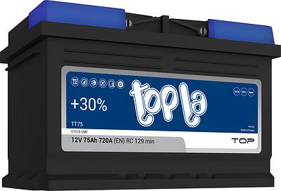 Topla Top Sealed TT75 (57510) 75 А·ч 720 А (EN), обратная полярность, 278×175×175 мм