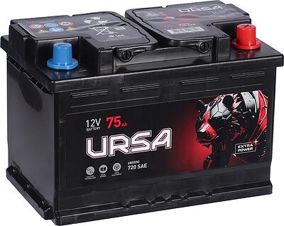 URSA Extra Power UE750 75 А/ч 680 А (EN), обратная полярность R+, корпус L3, 278×175×190 мм
