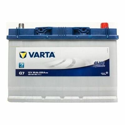 Varta Blue Dynamic G7 5954040833132 95 А·ч 830 А (EN), обратная полярность R+, стандартные конические клеммы, B01, корпус D31L, 306×173×225 мм