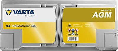 Varta Dynamic AGM A4 105 А/ч 950 А (EN), обратная полярность, 393x175x190 мм, ETN 605901095