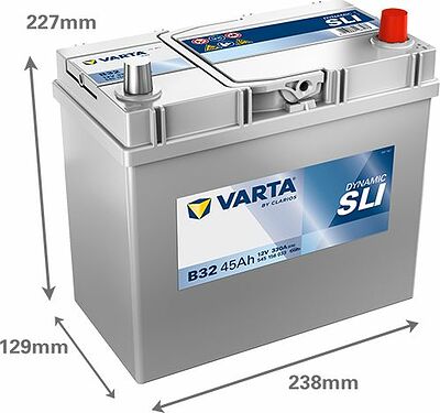 Varta Dynamic SLI B32 45 А/ч 330 А (EN), обратная полярность, 238x129x227 мм, ETN 545156033