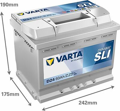 Varta Dynamic SLI D24 60 А/ч 540 А (EN), обратная полярность, 242x175x190 мм, ETN 560408054