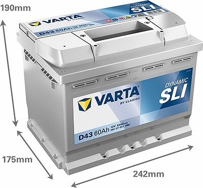 Varta Dynamic SLI D43 60 А/ч 540 А (EN), прямая полярность, 242x175x190 мм, ETN 560127054