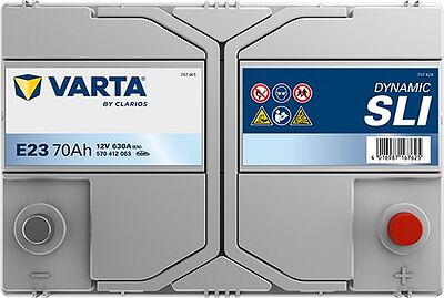 Varta Dynamic SLI E23 70 А/ч 630 А (EN), обратная полярность, 261x175x220 мм, ETN 570412063