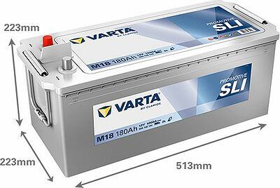 Varta ProMotive SLI M18 180 А/ч 1000 А (EN), прямая полярность, 513x223x223 мм, ETN 680108100