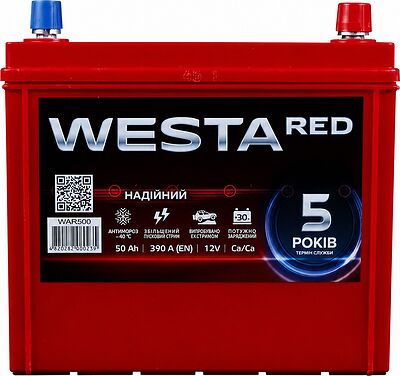 Westa Red 6СТ-50 50 А/ч, 480 А, прямая полярность (207x175x175)