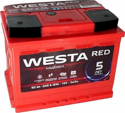 Westa Red 6СТ-63 63 А/ч, 650 А, обратная полярность (242x175x175)