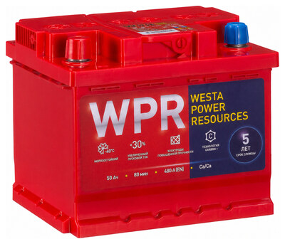 WPR Premium 550 105 310 50 А/ч 480 А (EN), прямая полярность, 207×175×175 мм