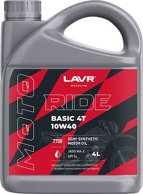 Lavr Moto Ride Basic 4T 10W-40 SL MA2 4л