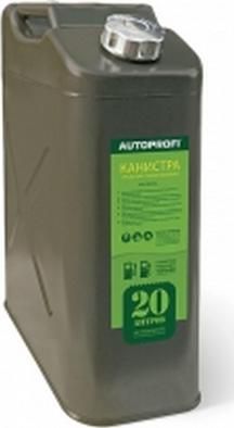 Канистра стальная AUTOPROFI, вертикальная, перепускной клапан, лейка, 20 литров, 1/4