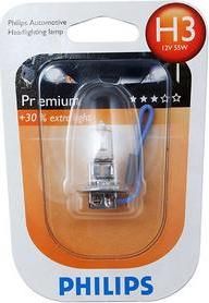 Лампа PHILIPS 12 В, Н3, 55 Вт +30% PREMIUM Лампа PHILIPS 12 В, Н3, 55 Вт +30% PREMIUM