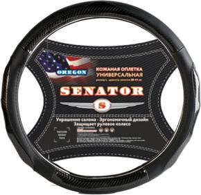 Оплетка на руль нескользящая кожа SENATOR Oregon M (d=38см) /КАРБОН/ Оплетка на руль нескользящая кожа SENATOR Oregon M (d=38см) /КАРБОН/