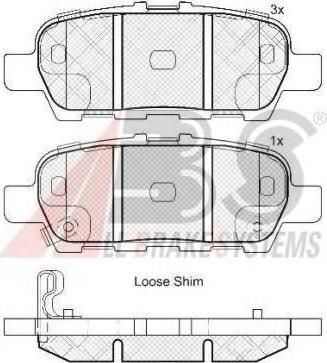 ABS 37745 Колодки тормозные зад. NISSAN Qashqai/X-Trail/Murano//Grand Vitara//Koleos//FX35/FX37/FX45 2,0-4,5L 03-> (440608H385)