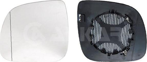 ALKAR 6461948 стекло зеркала левое! с кроншт. асферич. с подогр. VW T5 03> (6461948)