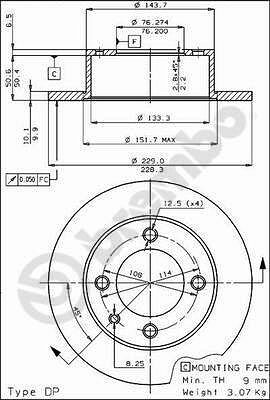 AP 14053 тормозной диск на TALBOT 180