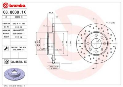 AP 14073 X тормозной диск на OPEL CORSA C фургон (F08, W5L)