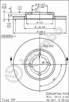 AP 14090 тормозной диск на HYUNDAI PONY