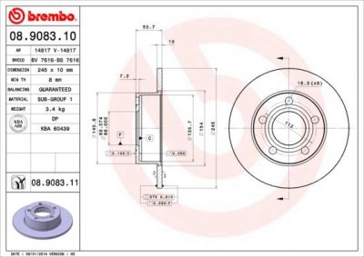 AP 14817 тормозной диск на AUDI A6 (4B2, C5)