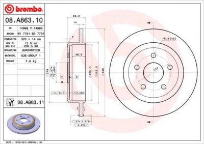 AP 14999 V тормозной диск на JEEP GRAND CHEROKEE III (WH, WK)